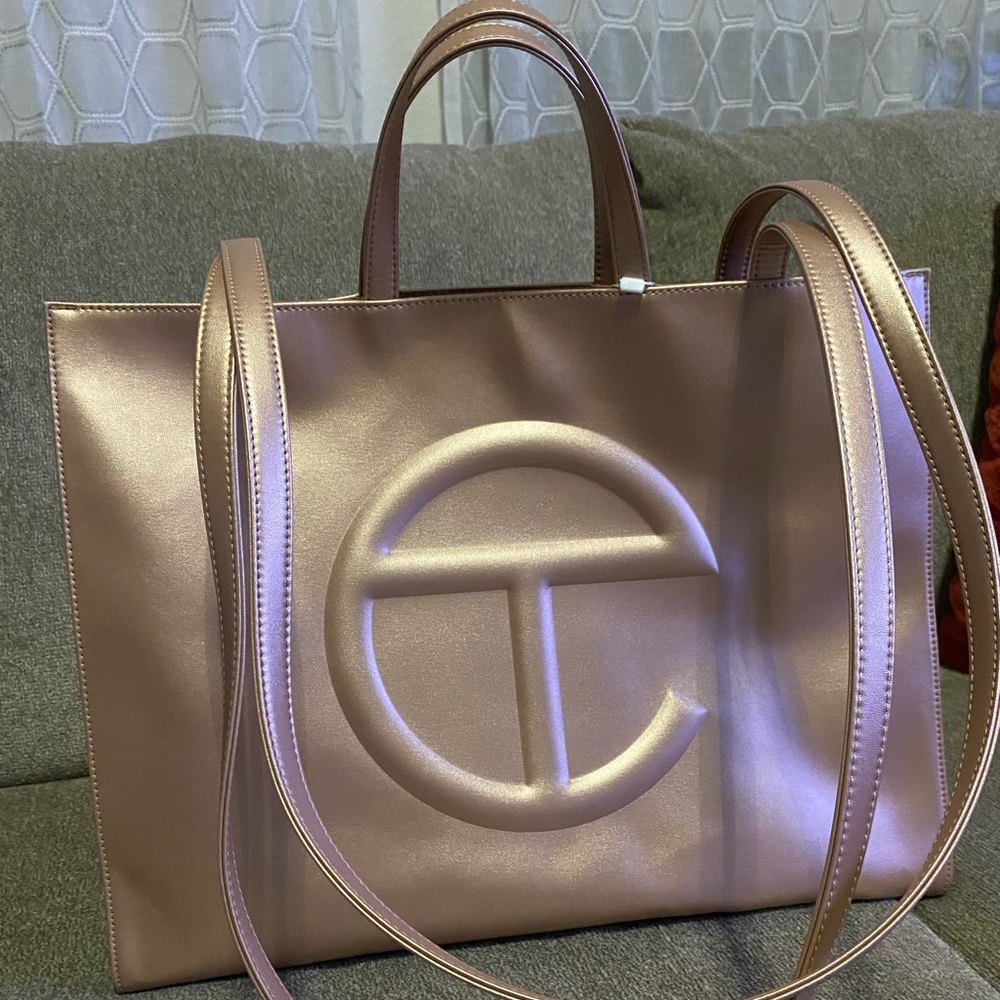 Telfar Shimmering Rose Gold Tote